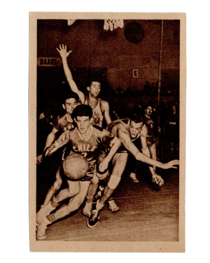1952 Olympia-Sammelbilder XV. Helsinki Summer Games #89, Chili Vs. Brazil, Hand Cut Card (Germany) front